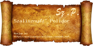 Szalisznyó Polidor névjegykártya